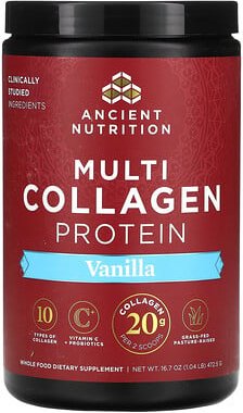 Ancient Nutrition, Multi Collagen Protein, Vanille, 472,5 g (1,04 lb.)