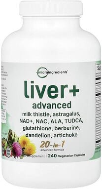 Micro Ingredients, Liver+ Advanced, Leber+Erweitert, 240 pflanzliche Kapseln