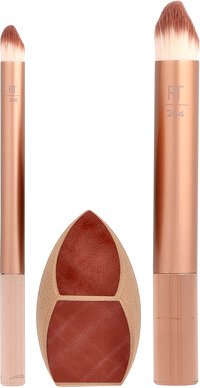 Real Techniques, Makeupsaver Sponge + Brush Trio, Makeup Saver-Schwamm + Pinsel-Trio, 3-teiliges Set