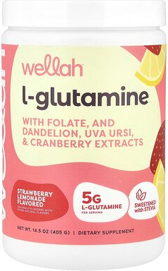 Wellah, L-Glutamine, L-Glutamin, Erdbeerlimonade, 405 g (14,5 oz.)