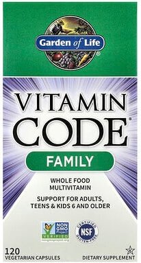 Garden of Life, Vitamin Code®, Family, Vollwert-Multivitamin, 120 pflanzliche Kapseln