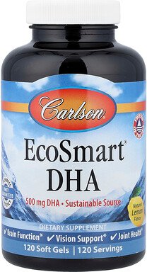 Carlson, EcoSmart® DHA, natürliche Zitrone, 120 Weichkapseln