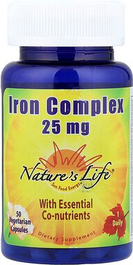 Nature's Life, Eisenkomplex, 25 mg, 50 vegetarische Kapseln