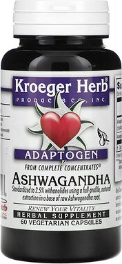 Kroeger Herb Co, Ashwagandha, 60 pflanzliche Kapseln (225 mg pro Kapsel)