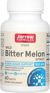 Jarrow Formulas, Vegan Wild Bitter Melon Extract, veganer Wild Bittermelonenextrakt, 60 Tabletten (750 mg pro Tablette)