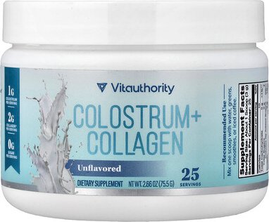 Vitauthority, Colostrum + Collagen, Colostrum + Kollagen, geschmacksneutral, 75,5 g (2,66 oz.)