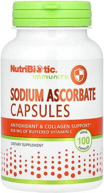 NutriBiotic, Immunity, Sodium Ascorbate, Natriumascorbat, 100 vegane Kapseln