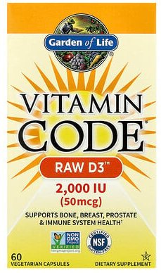 Garden of Life, Vitamin Code®, RAW D3™, 60 pflanzliche Kapseln