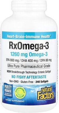 Thumbnail - Natural Factors, Rx Omega-3, 240 Weichkapseln (630 mg pro Weichkapsel)
