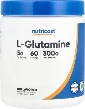 Nutricost, L-Glutamine, Unflavored, L-Glutamin, geschmacksneutral, 300 g (10,7 oz.)