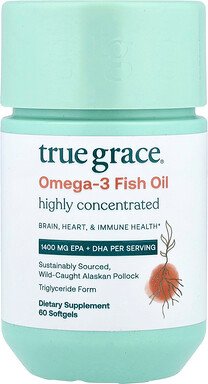 True Grace, Omega 3 Fish Oil, Omega-3-Fischöl, 60 Weichkapseln