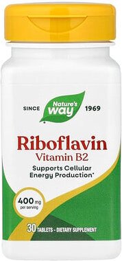 Nature's Way, Riboflavin Vitamin B2, 400 mg, 30 Tabletten