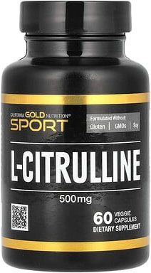 California Gold Nutrition, Sport, L-Citrulline, L-Citrullin, Kyowa Hakko, 500 mg, 60 pflanzliche Kapseln