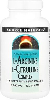 Source Naturals, L-Arginine L-Citrulline Complex, L-Arginin-L-Citrullin-Komplex, 120 Tabletten