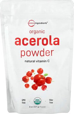 Micro Ingredients, Organic Acerola Powder, Bio-Acerolapulver, 227 g (8 oz.)