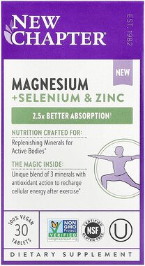 New Chapter, Magnesium + Selenium & Zinc, 30 Vegan Tablets