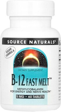 Thumbnail - Source Naturals, B-12 Fast Melt™, 5 mg, 60 Tabletten