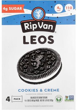 Rip Van Wafels, Leos, Cookies & Creme, 4 Packungen, je 48 g (1,69 oz.)