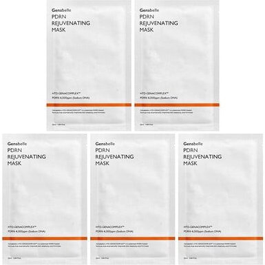 Genabelle, PDRN Rejuvenating Beauty Mask, verjüngende Beauty-Maske, 5 Tuchmasken, je 25 ml (0,84 fl. oz.).