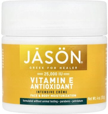 Jason Natural, Vitamin E Moisturizing Crème, feuchtigkeitsspendende Creme mit Vitamin E, 25.000 IU, 113 g (4 oz.)