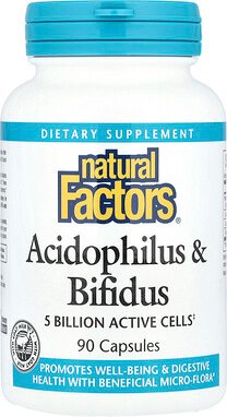 Natural Factors, Acidophilus & Bifidus, Acidophilus und Bifidus, 90 Kapseln