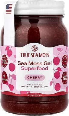 True Sea Moss, Natural Superfoods From the Sea, natürliche Superfoods aus dem Meer, Kirsche, 473 ml (16 fl. oz.)