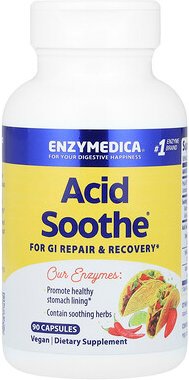 Enzymedica, Säure-Linderung, 90 Kapseln