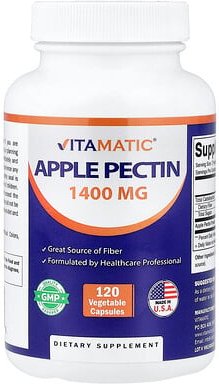 Vitamatic, Apple Pectin, Apfelpektin, 120 vegetarische Kapseln (700 mg pro Kapsel)