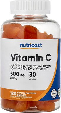 Nutricost, Vitamin C Gummies, Vitamin-C-Fruchtgummis, Orange, 120 Fruchtgummis