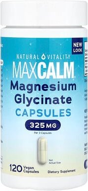 Natural Vitality, MaxCALM®, Magnesiumglycinat, 120 vegane Kapseln (108 mg pro Kapsel)