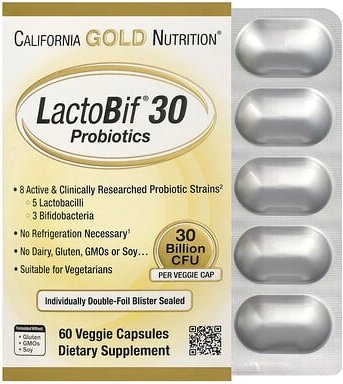 California Gold Nutrition, LactoBif® 30 Probiotika, 30 Milliarden KBE, 60 pflanzliche Kapseln