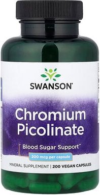 Swanson, Chromium Picolinate, Chrompicolinat, 200 mcg, 200 vegane Kapseln