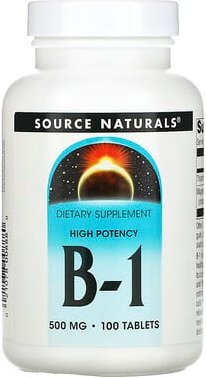 Source Naturals, B-1, Hohe Potenz, 500 mg, 100 Tabletten