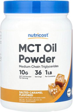 Nutricost, MCT Oil Powder, MCT-Ölpulver, gesalzenes Karamell, 454 g (1 lb.)
