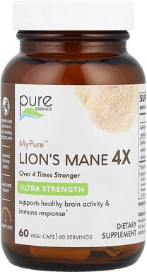 Thumbnail - Pure Essence, MyPure™, Lion‘s Mane 4X, Löwenmähne 4X, ultrastark, 60 pflanzliche Kapseln
