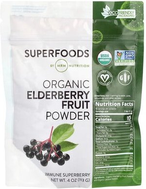 MRM Nutrition, Organic Elderberry Fruit Powder, Bio-Holunder-Fruchtpulver, 113 g (4 oz.)