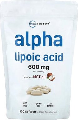 Thumbnail - Micro Ingredients, Alpha-Liponsäure, 300 Weichkapseln (200 mg pro Weichkapsel)