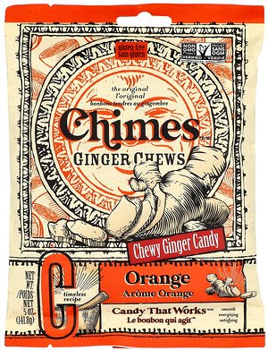 Chimes, Ginger Chews, Kau-Snack mit Ingwer, Orange, 141,8 g (5 oz.)