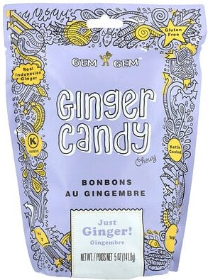 Jayone, Chewy Ginger Candy, Chewy Ginger Candy, Just Ginger, kaubares Ingwer-Bonbon, Just Ginger, 141,8 g (5 oz.)
