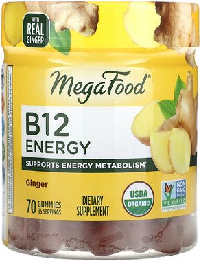 MegaFood, B12 Energy, Ingwer, 70 Fruchtgummis
