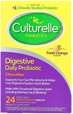 Thumbnail - Culturelle, Digestive Daily Probiotic Chewables, probiotische Kautabletten, frische Orange, 24 Tabletten zur einmal tägl...