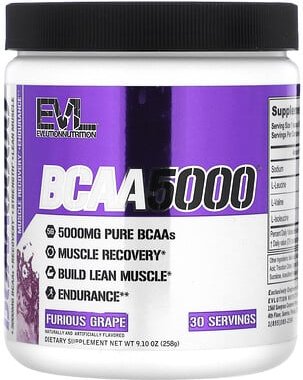 EVLution Nutrition, BCAA5000®, „Wütende Traube“, 258 g (9,1 oz.)