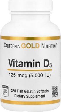 Thumbnail - California Gold Nutrition, Vitamin D3, 125 mcg (5.000 IU), 360 Fischgelatine-Weichkapseln