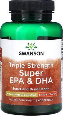 Swanson, Triple Strength Super-EPA und DHA, 900 mg, 60 Weichkapseln
