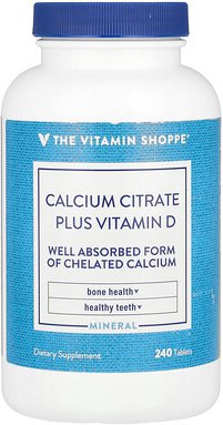 The Vitamin Shoppe, Calciumcitrat plus Vitamin D, 240 Tabletten