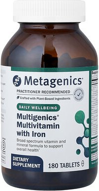 Metagenics, Multigenics® Multivitamin with Iron, Multivitamin mit Eisen, 180 Tabletten