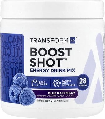 TransformHQ, Boost Shot™, Energy Drink Mix, Energy-Drink-Mischung, Blaue Himbeere, 140 g (5 oz.)