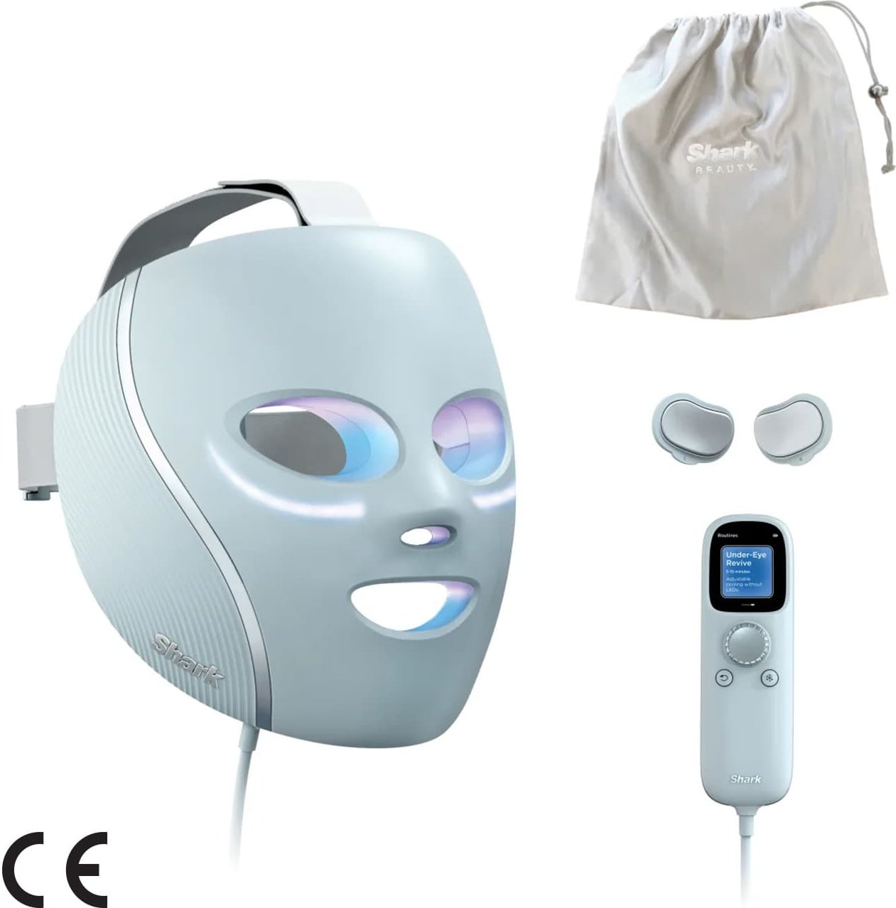 Shark CryoGlow LED-Maske + Kühlung der Augenpartie – Blau FW312EU
