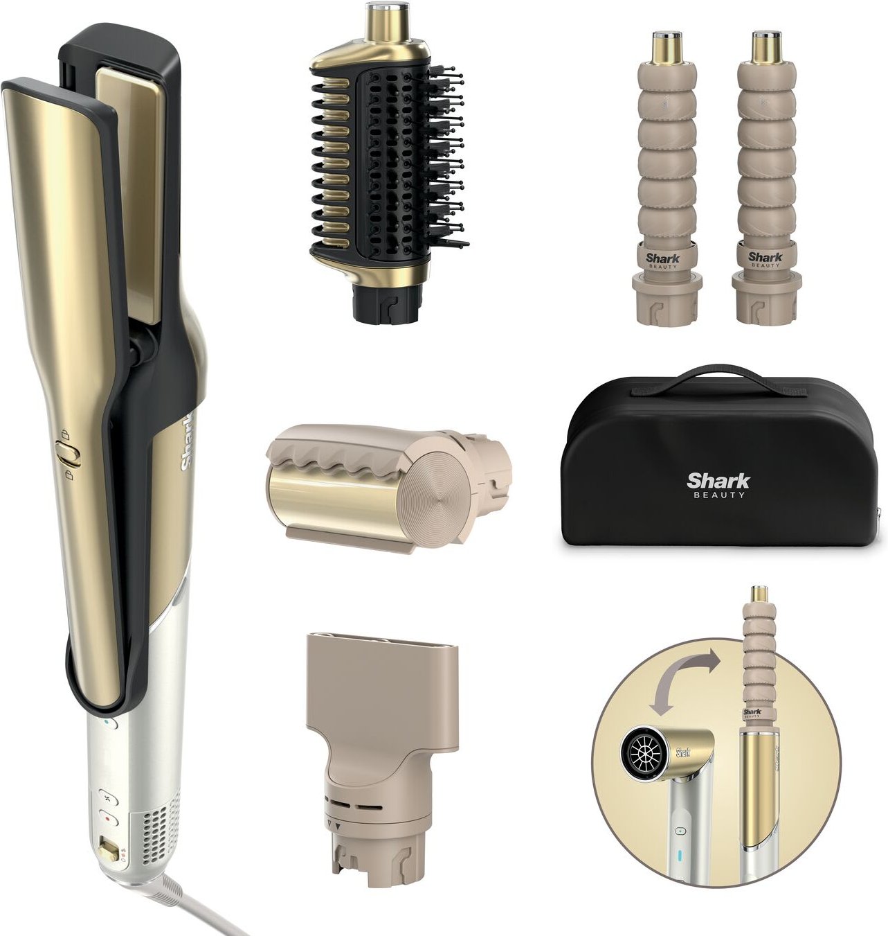 Shark Glam Multistyler für glatte Haare Wellen und Locken - HD6051SEU