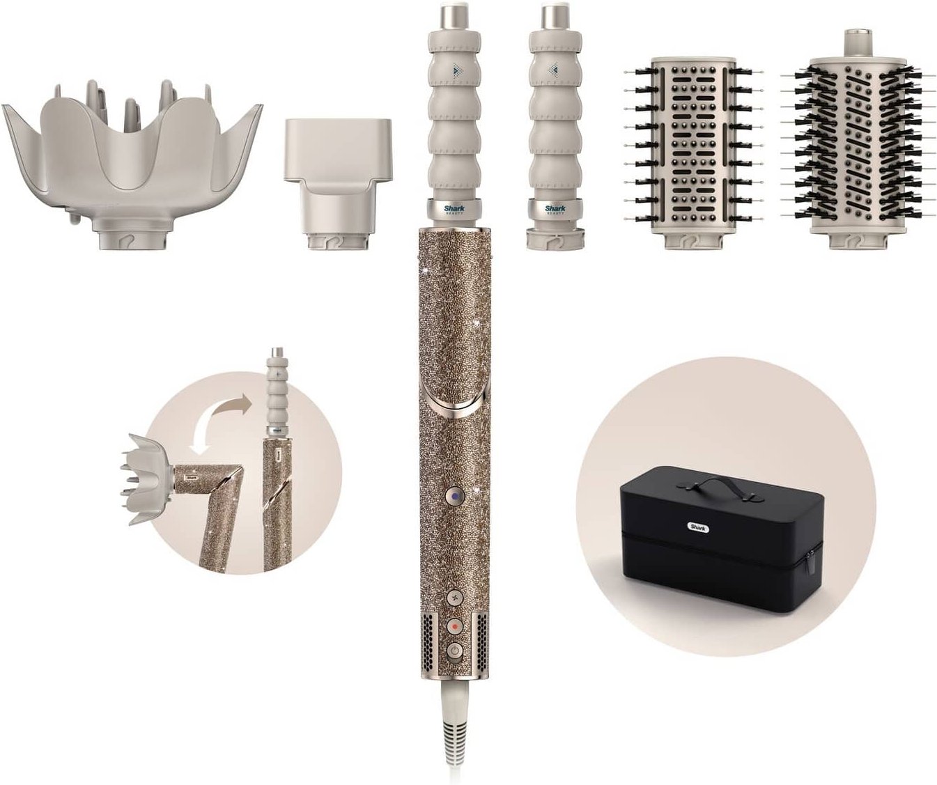 Shark FlexStyle Sparkle - Gold Diamond Limited Edition Haarstyler und -trockner HD446JSEU